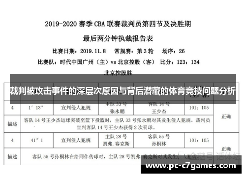 裁判被攻击事件的深层次原因与背后潜藏的体育竞技问题分析